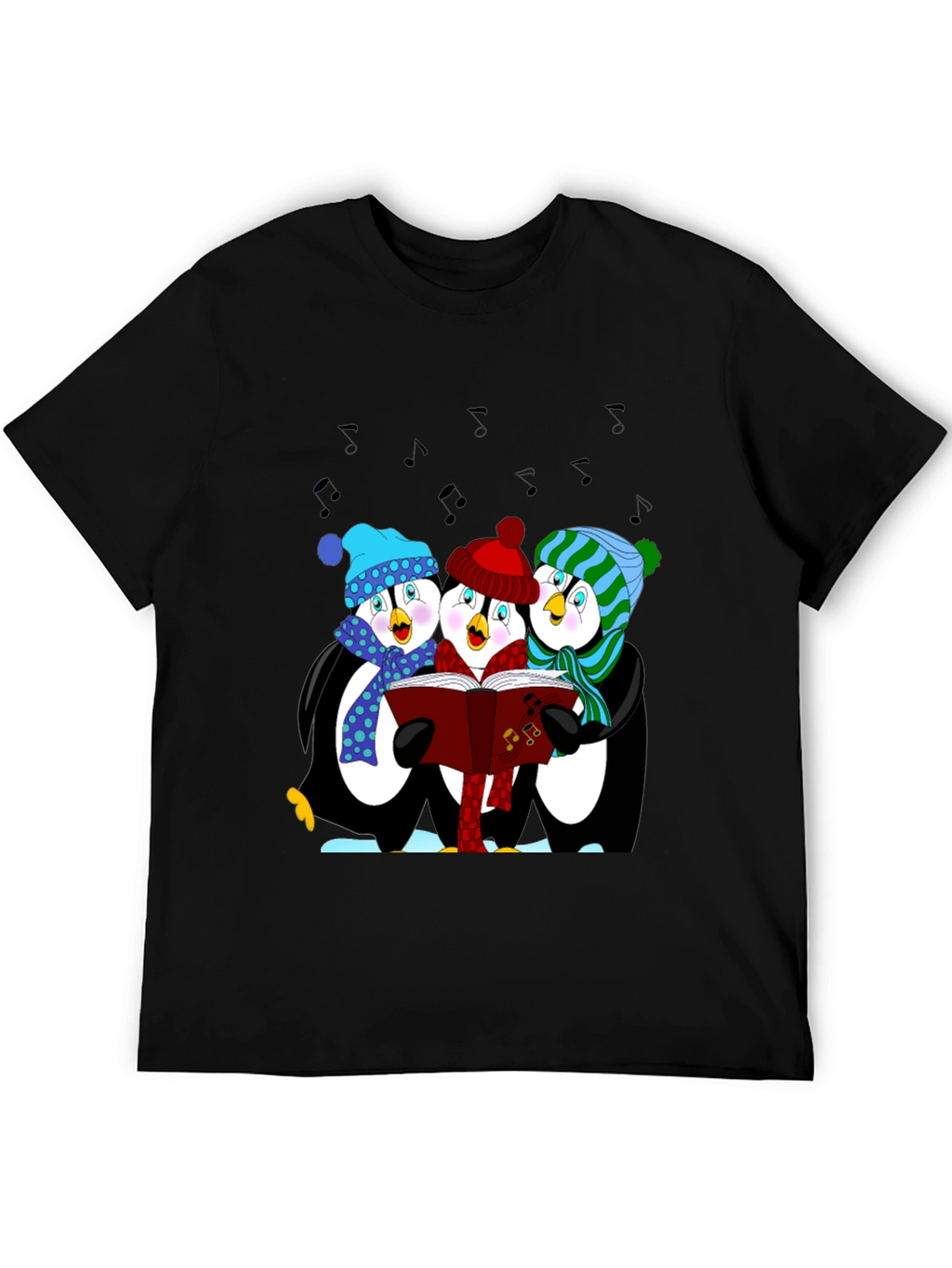 Penguin Carolers T-Shirt - Winter Holiday Apparel