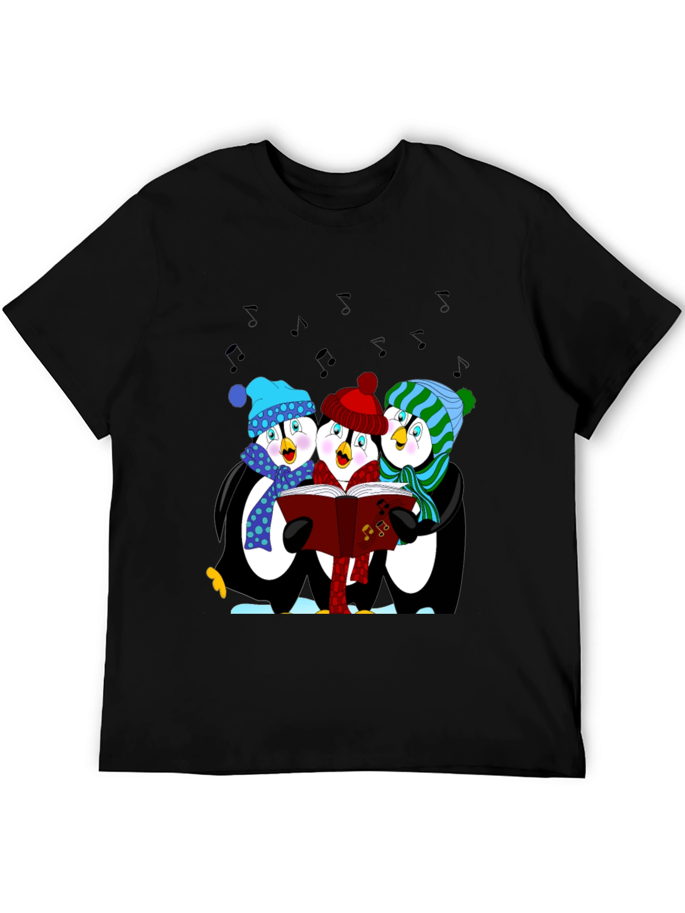 Penguin Carolers T-Shirt - Winter Holiday Apparel