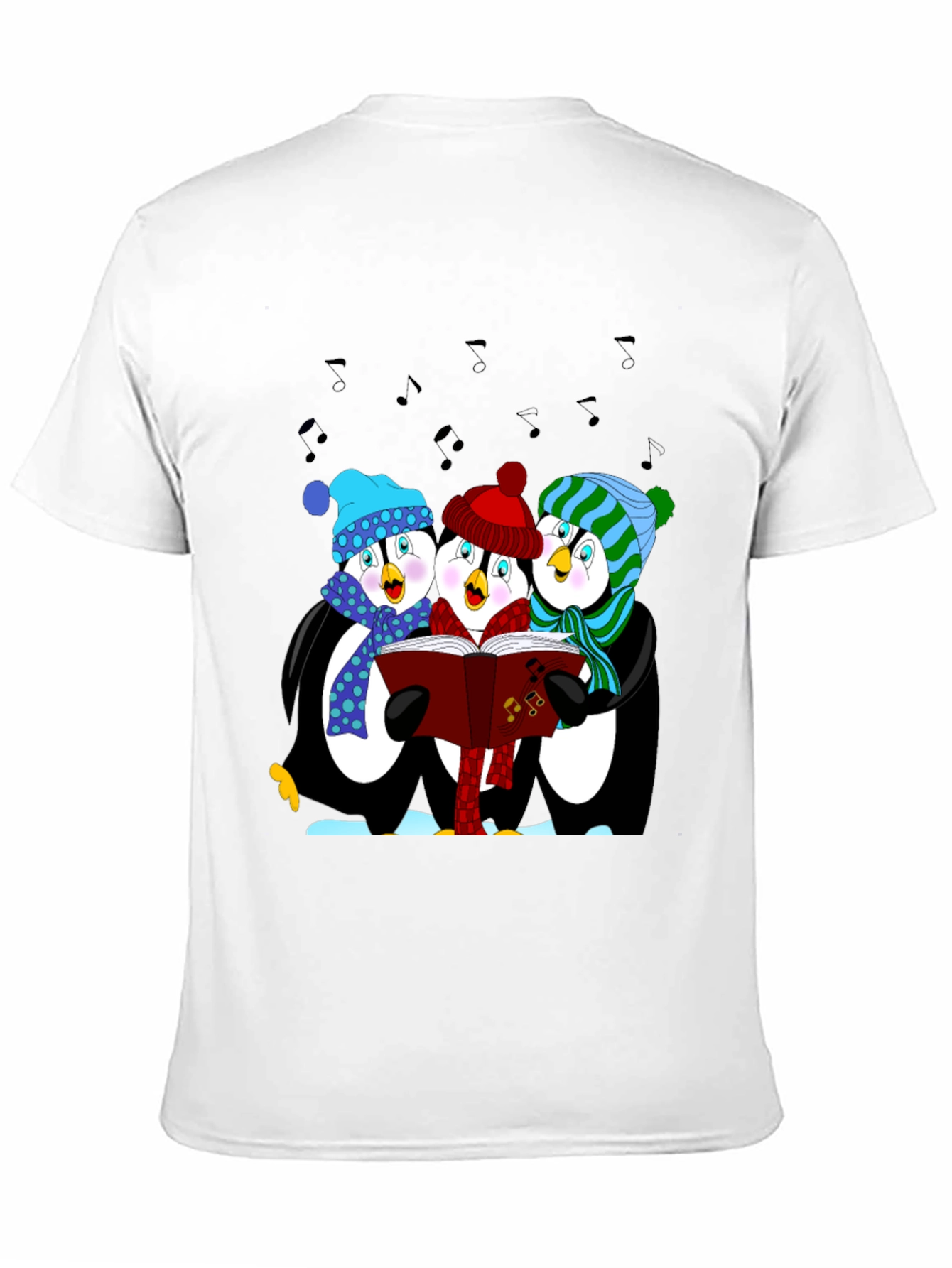 Penguin Carolers T-Shirt - Winter Holiday Apparel