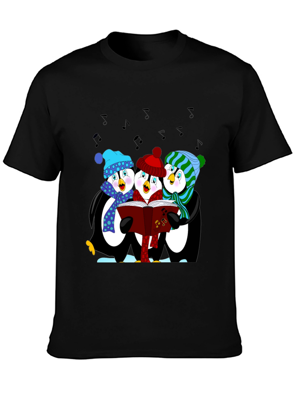 Penguin Carolers T-Shirt - Winter Holiday Apparel