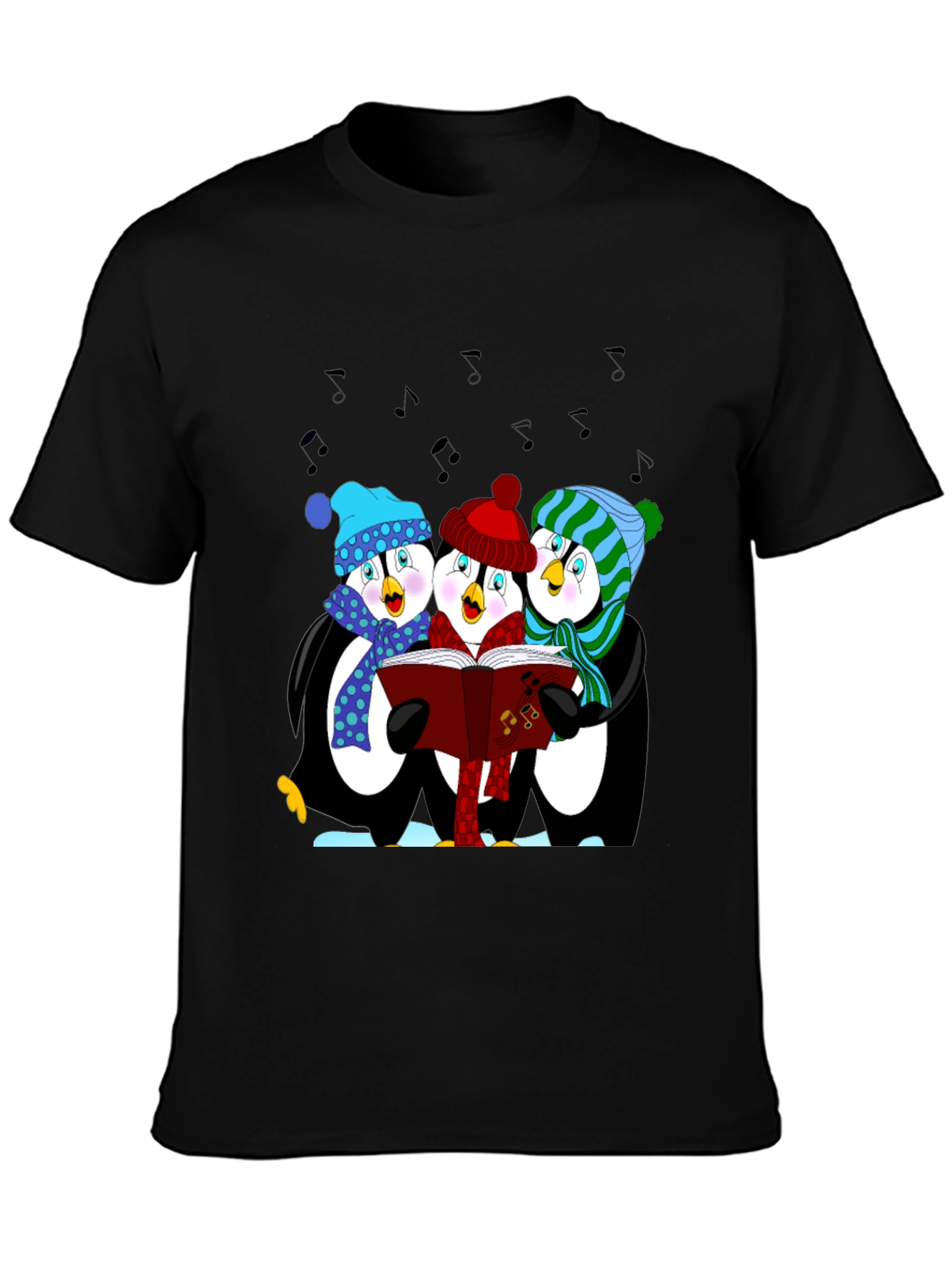 Penguin Carolers T-Shirt - Winter Holiday Apparel