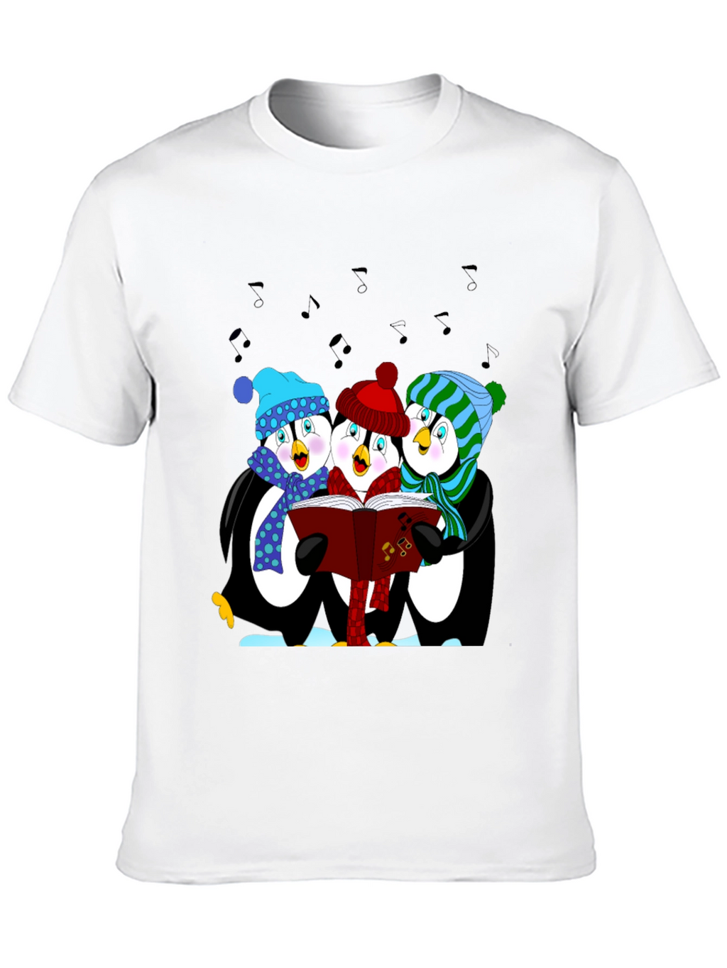 Penguin Carolers T-Shirt - Winter Holiday Apparel