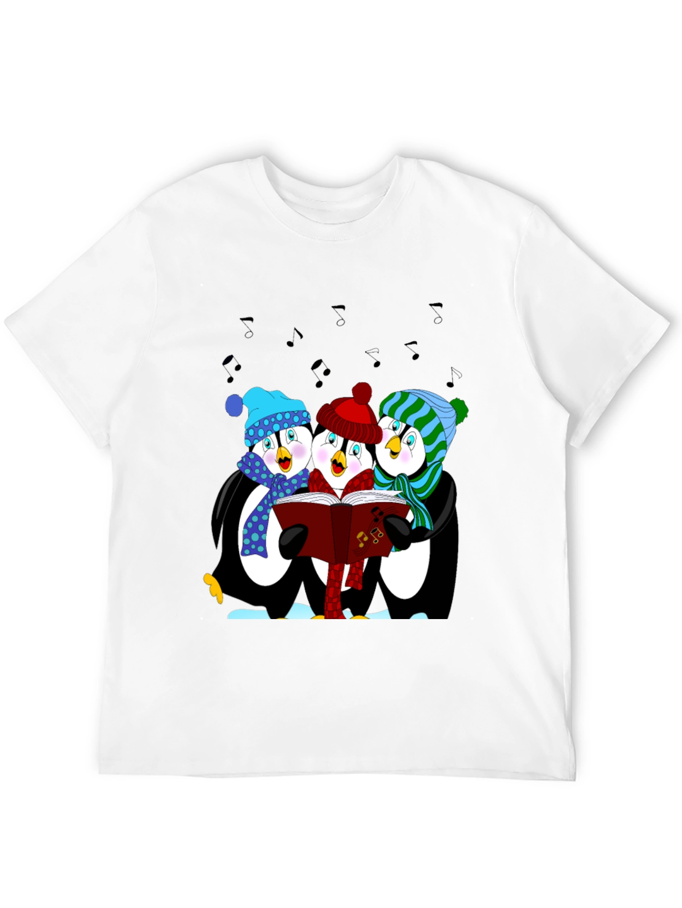 Penguin Carolers T-Shirt - Winter Holiday Apparel