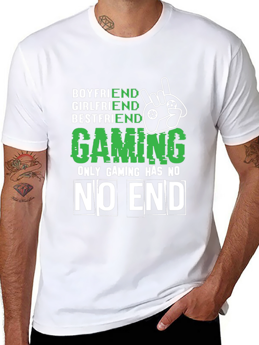 Gamer Tee: Boyfriend Girlfriend Bestfriend Gaming No End