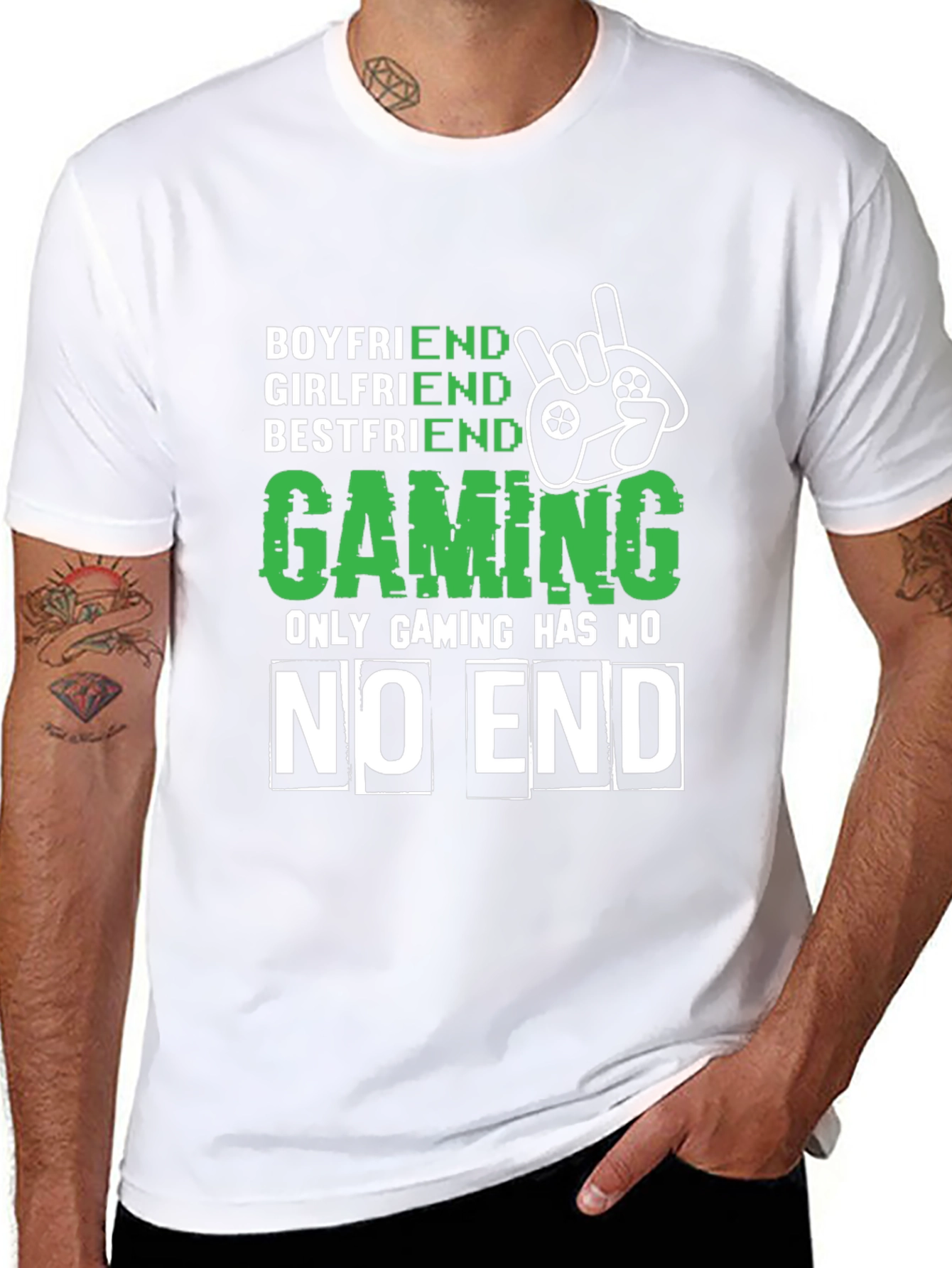 Gamer Tee: Boyfriend Girlfriend Bestfriend Gaming No End