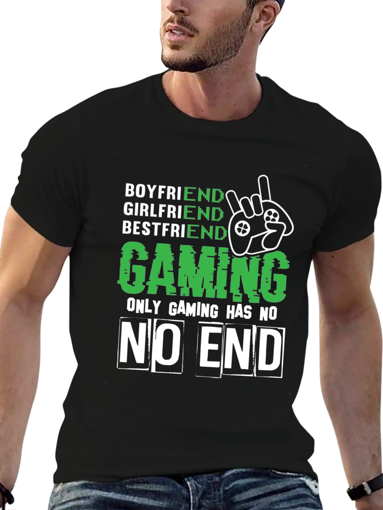 Gamer Tee: Boyfriend Girlfriend Bestfriend Gaming No End