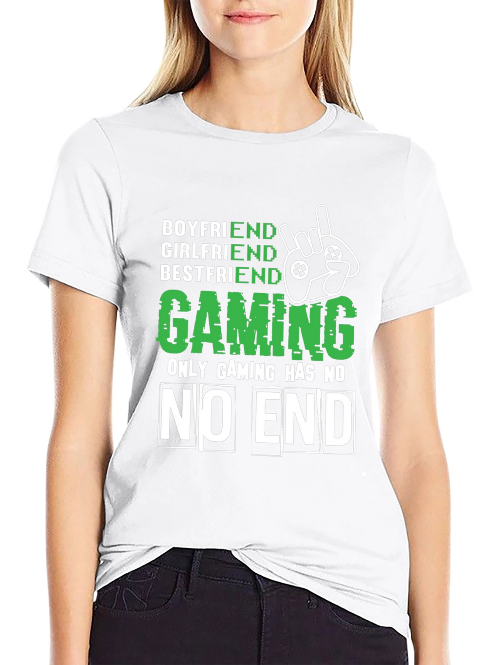 Gamer Tee: Boyfriend Girlfriend Bestfriend Gaming No End