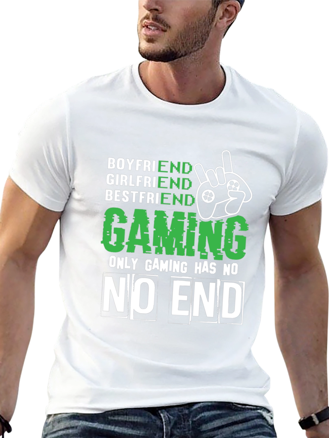 Gamer Tee: Boyfriend Girlfriend Bestfriend Gaming No End