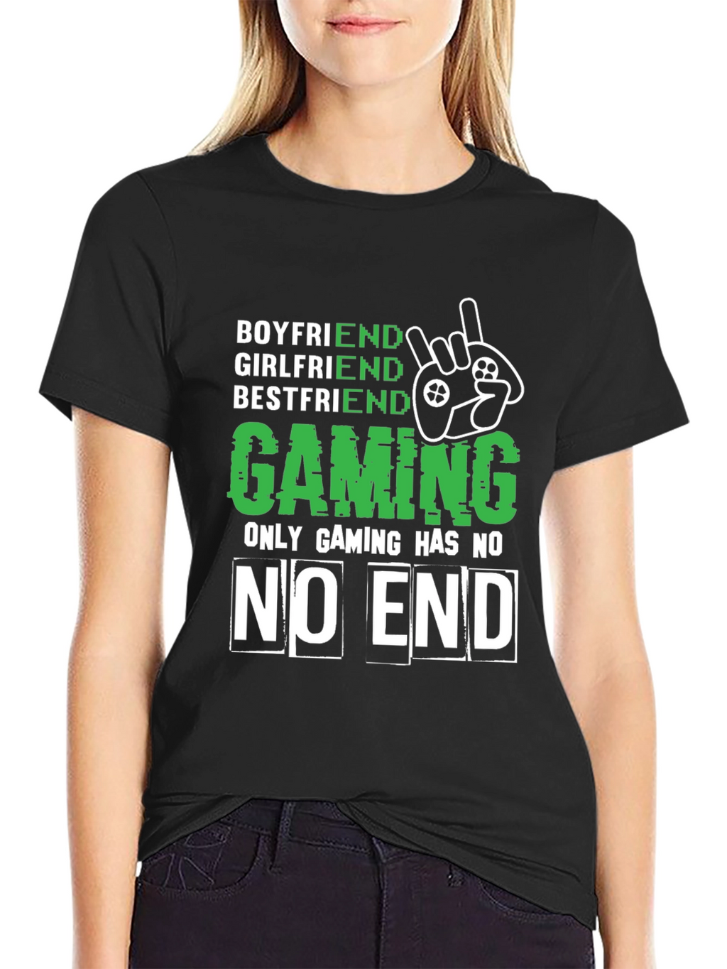 Gamer Tee: Boyfriend Girlfriend Bestfriend Gaming No End