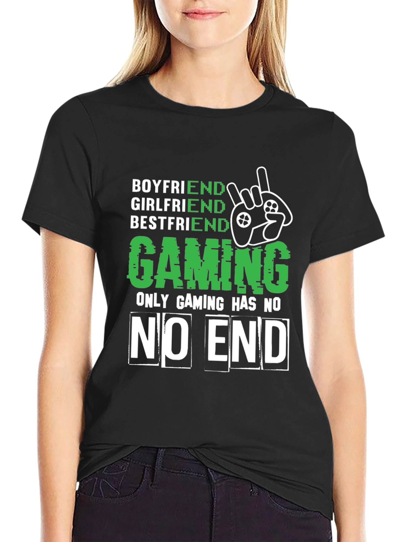 Gamer Tee: Boyfriend Girlfriend Bestfriend Gaming No End