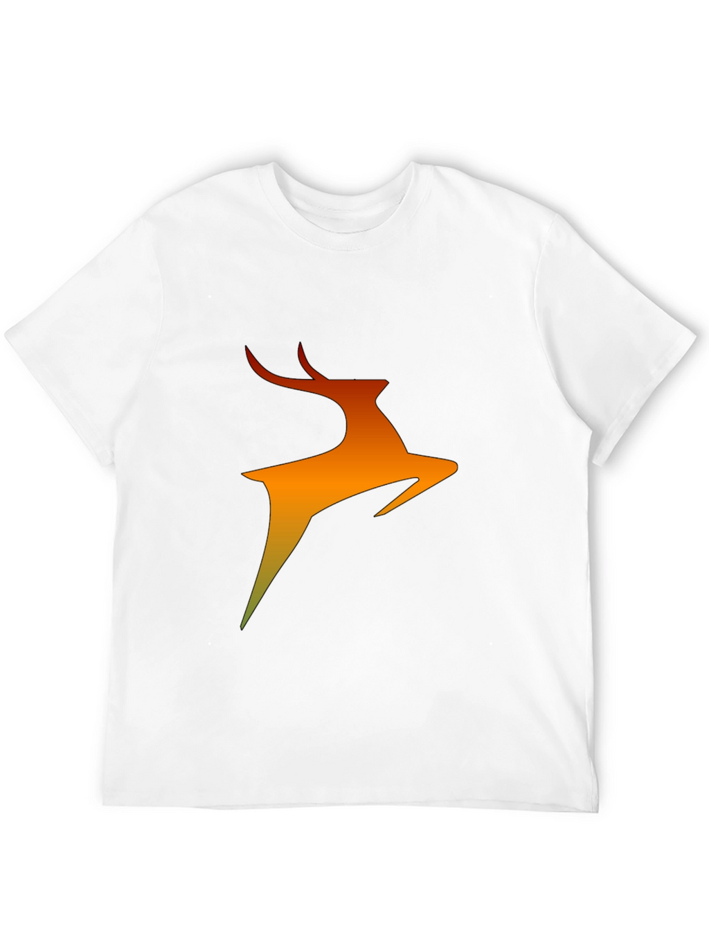 Abstract Deer Graphic Black T-Shirt