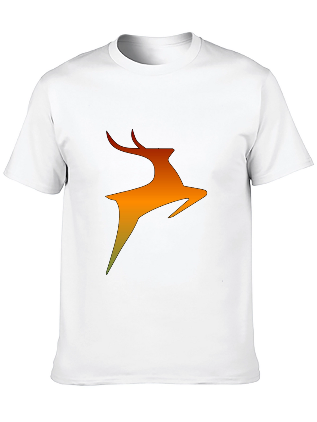 Abstract Deer Graphic Black T-Shirt