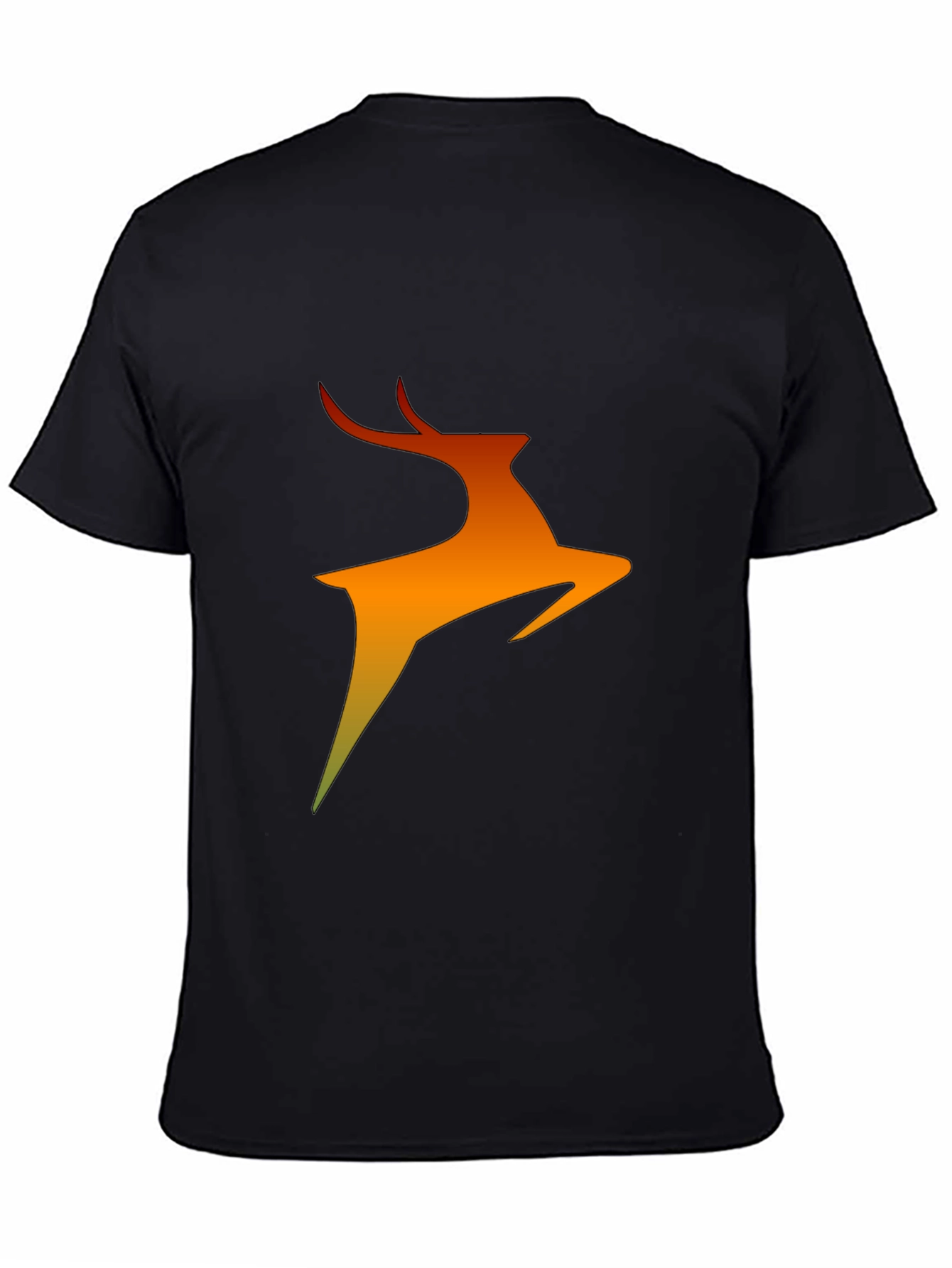 Abstract Deer Graphic Black T-Shirt