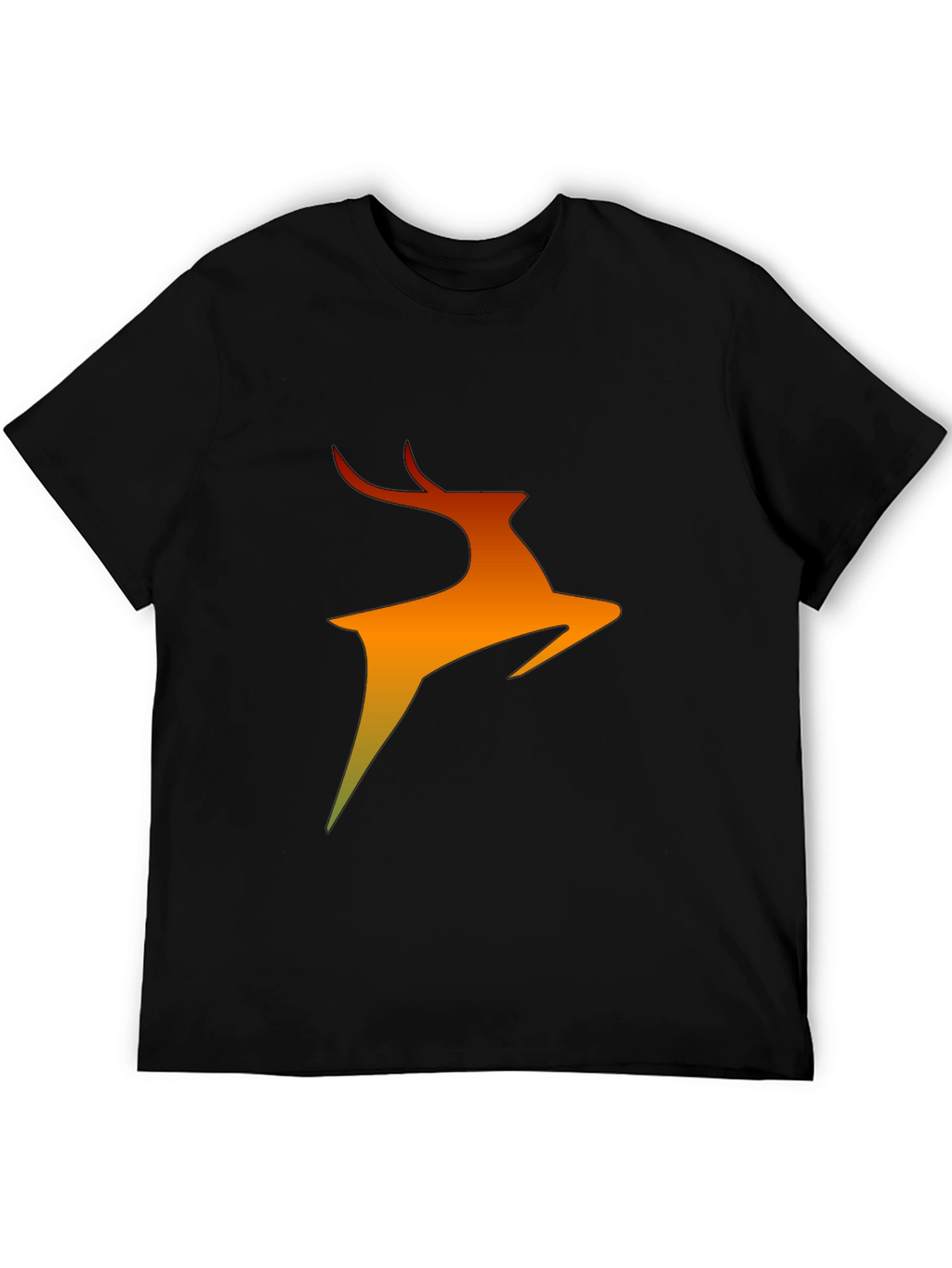 Abstract Deer Graphic Black T-Shirt