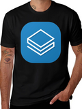 Abstract Stacked Squares Graphic T-Shirt - Casual Style