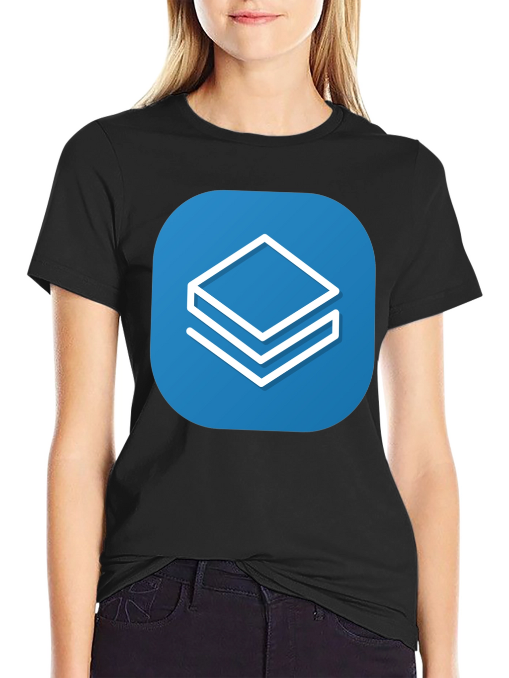 Abstract Stacked Squares Graphic T-Shirt - Casual Style
