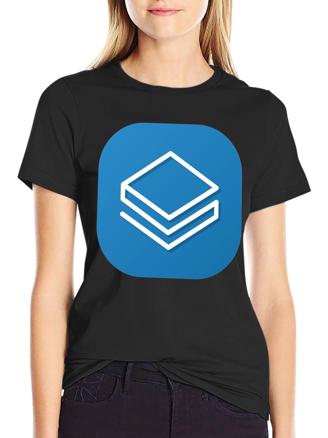Abstract Stacked Squares Graphic T-Shirt - Casual Style