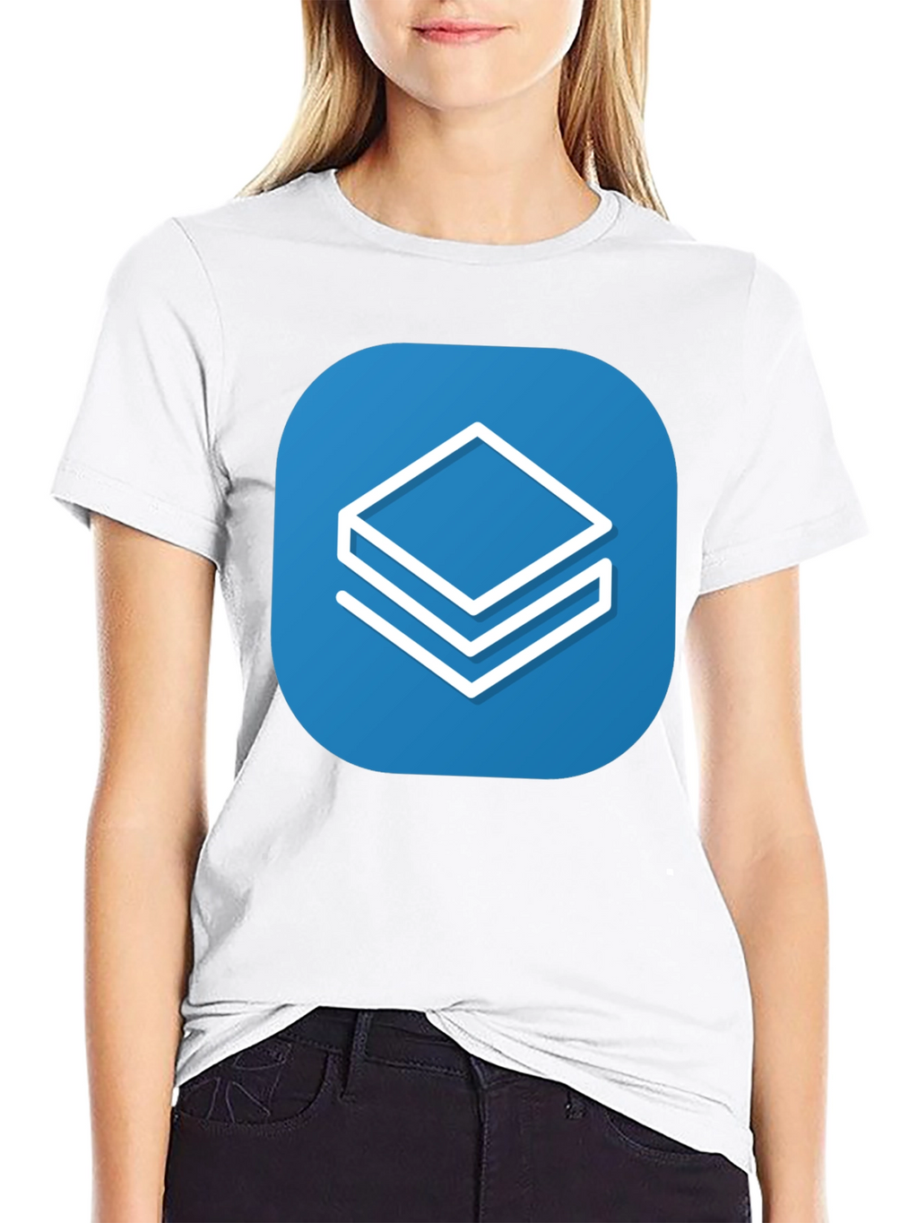 Abstract Stacked Squares Graphic T-Shirt - Casual Style