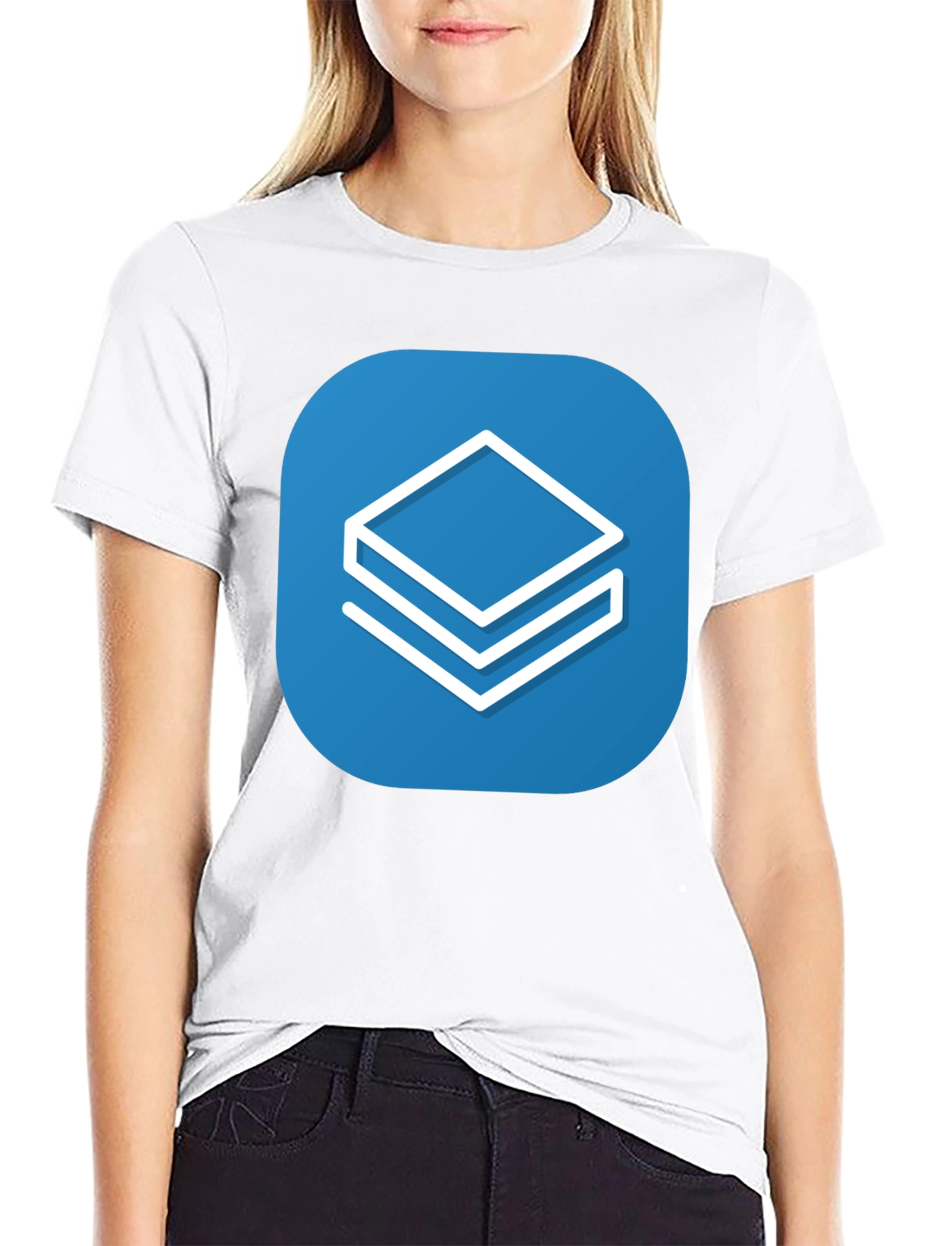 Abstract Stacked Squares Graphic T-Shirt - Casual Style