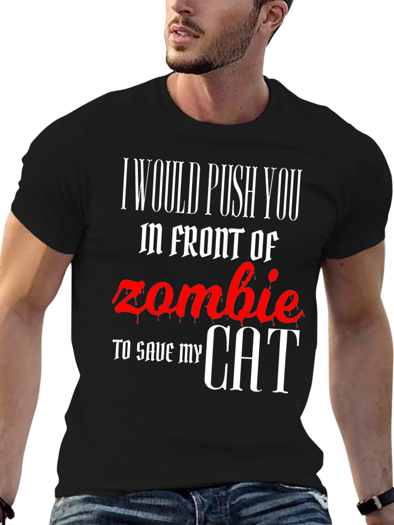 Zombie Cat Rescue Novelty T-Shirt