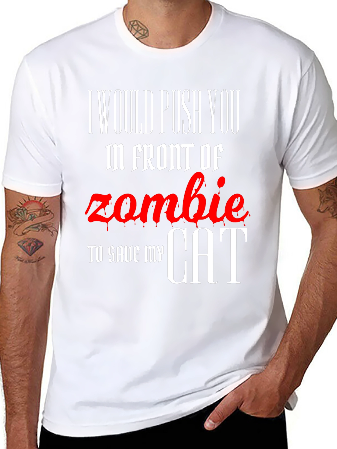 Zombie Cat Rescue Novelty T-Shirt