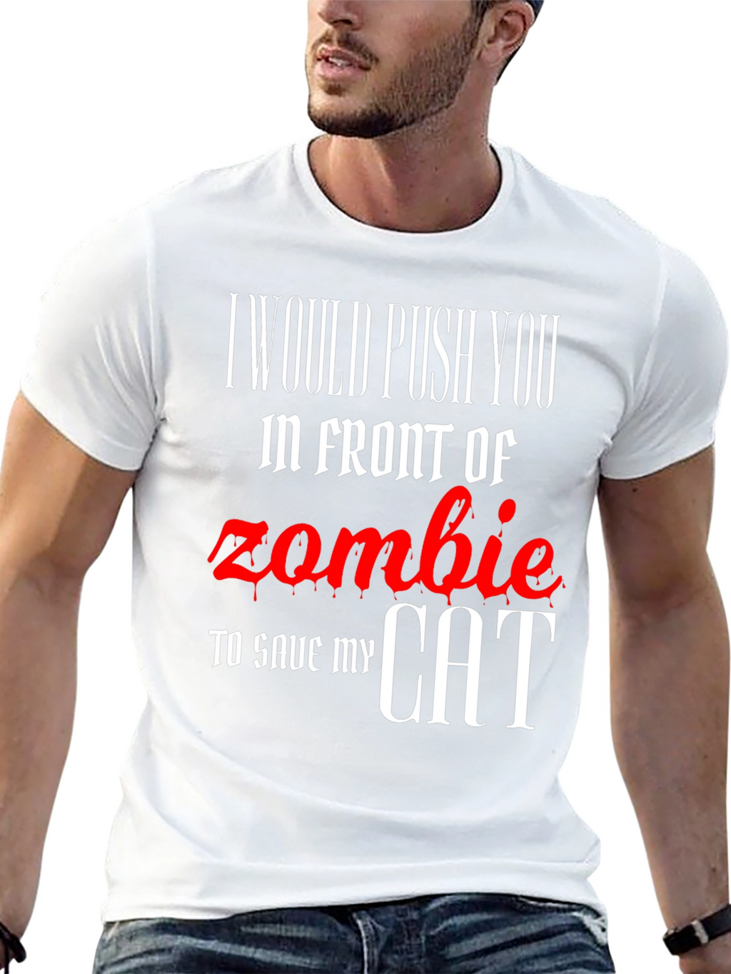 Zombie Cat Rescue Novelty T-Shirt
