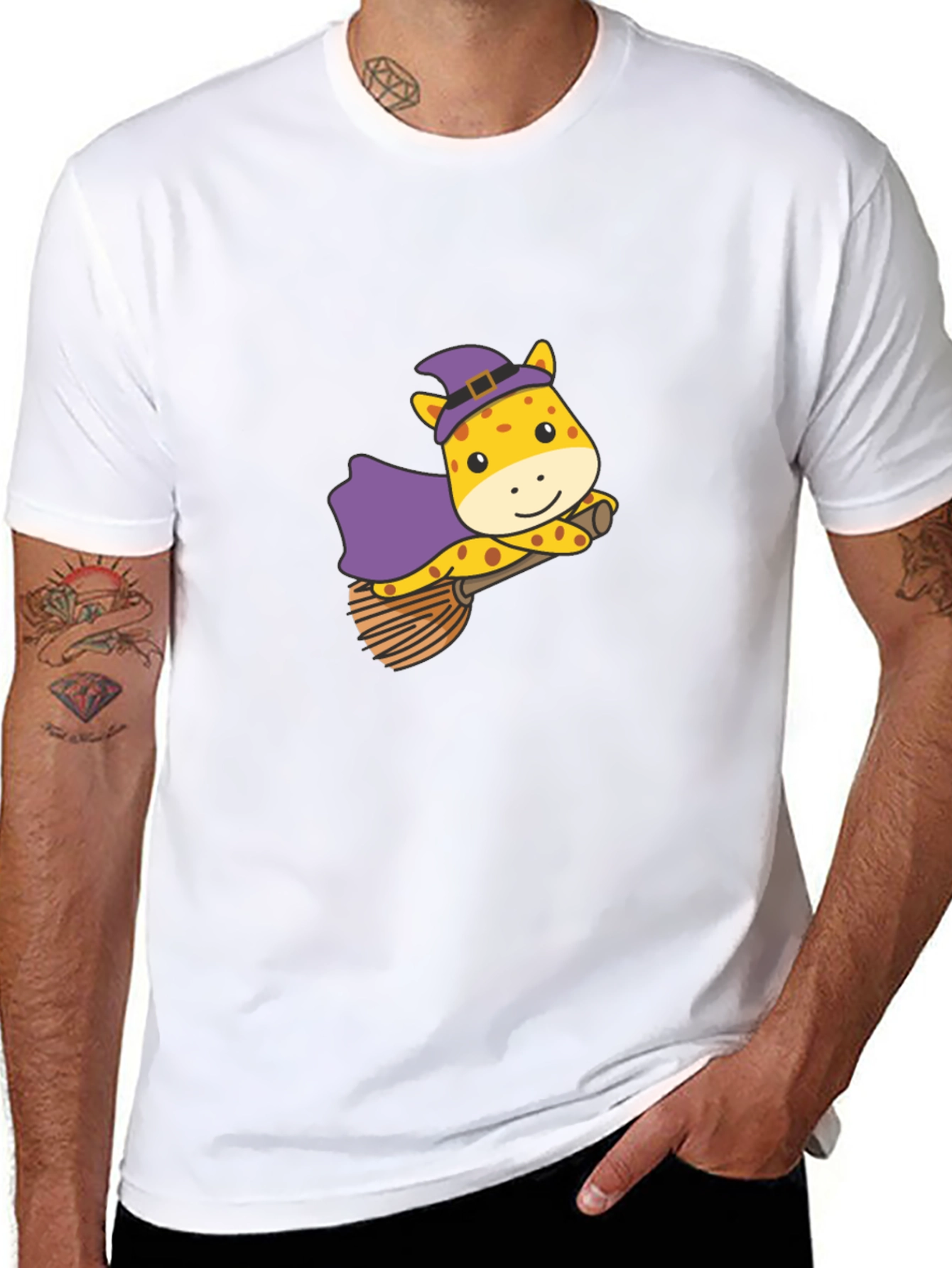 Giraffe Witch T-Shirt - Halloween Fun