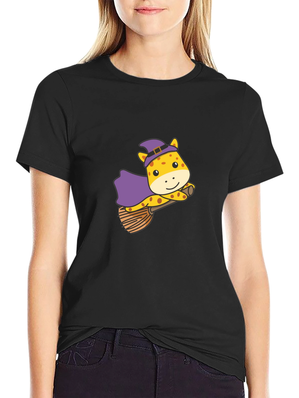 Giraffe Witch T-Shirt - Halloween Fun