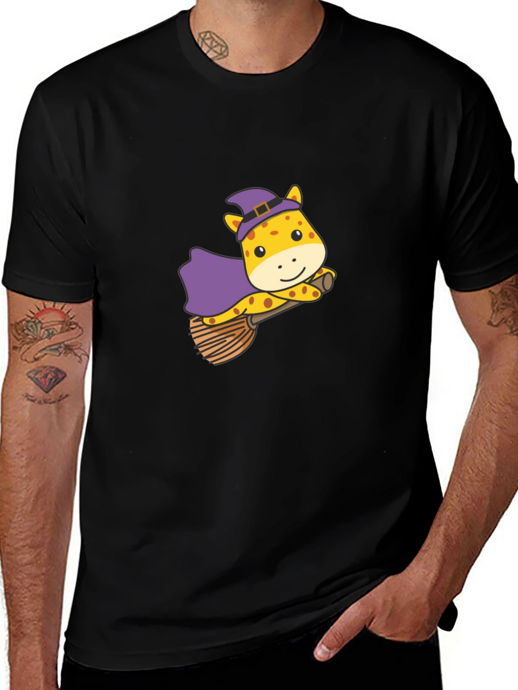 Giraffe Witch T-Shirt - Halloween Fun