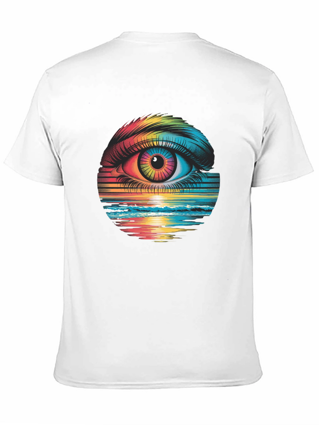 Psychedelic Eye Black T-Shirt - Rainbow Vision