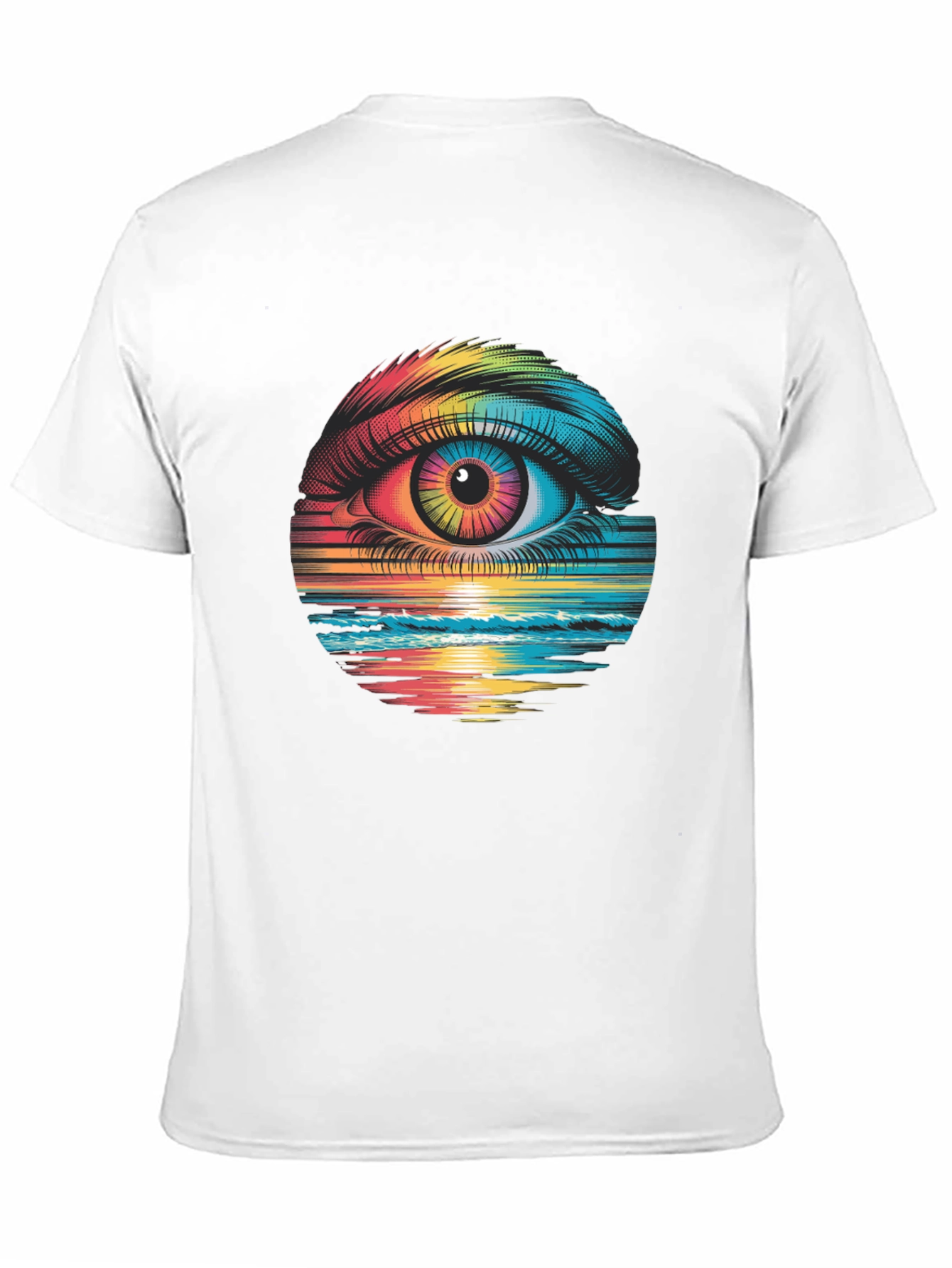 Psychedelic Eye Black T-Shirt - Rainbow Vision