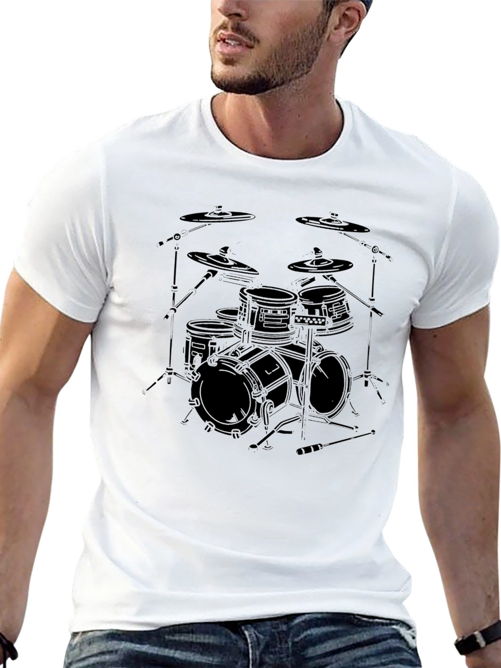 Drum Kit Graphic T-Shirt - Musician Style Tee