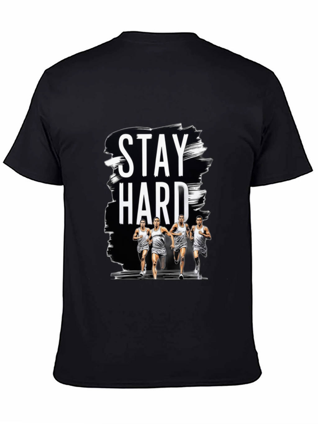 Stay Hard Graphic Print Black Tee