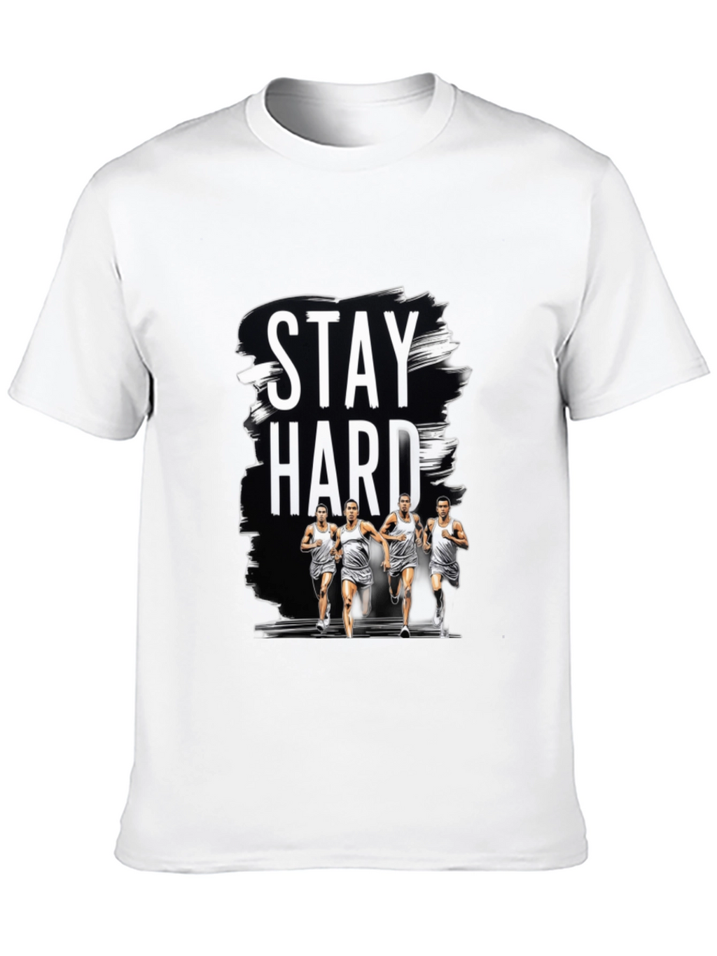 Stay Hard Graphic Print Black Tee