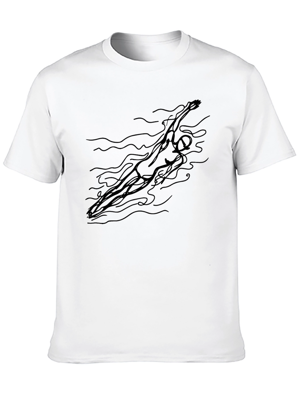 Swimmer Graphic Tee - Artistic Minimalist Design