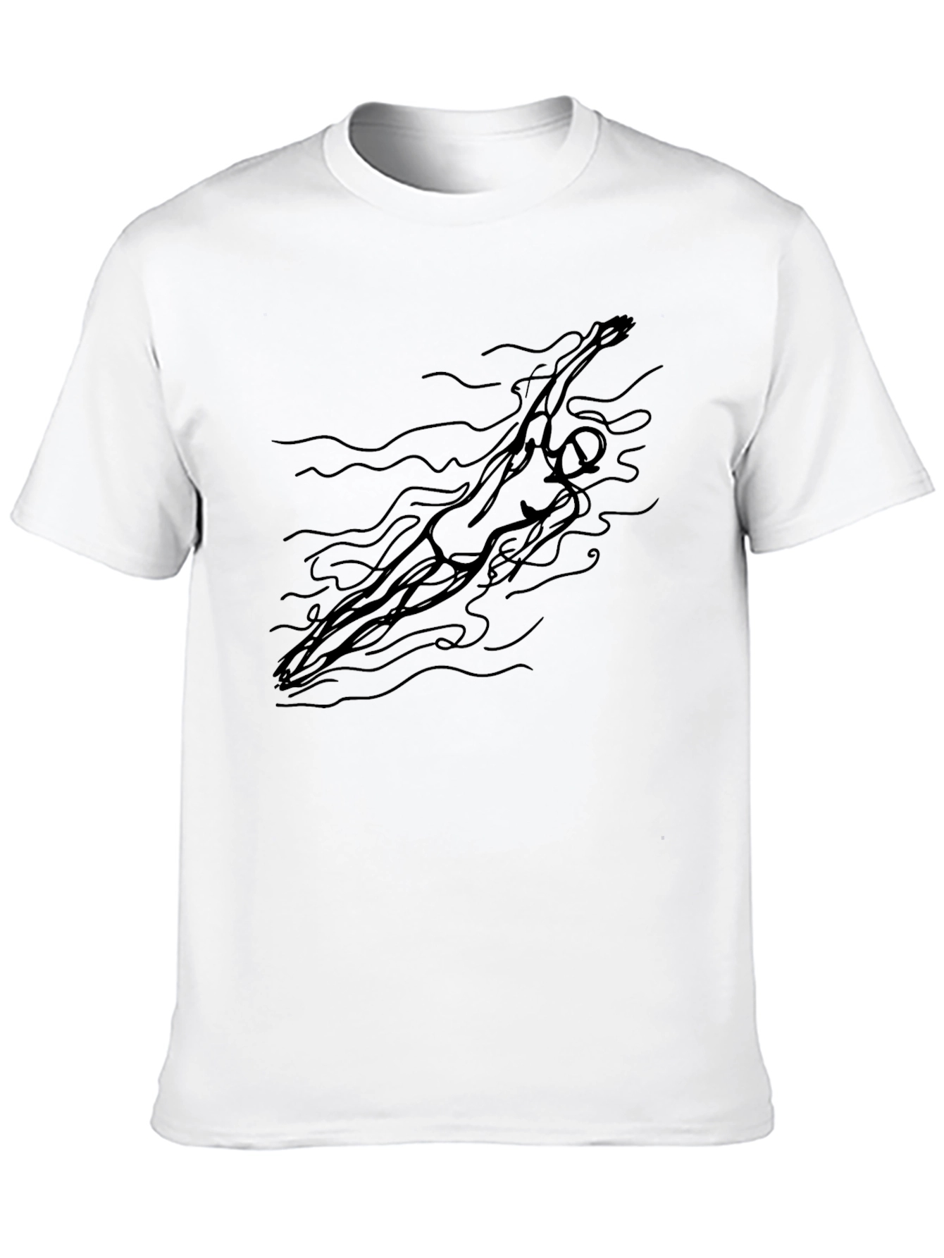 Swimmer Graphic Tee - Artistic Minimalist Design