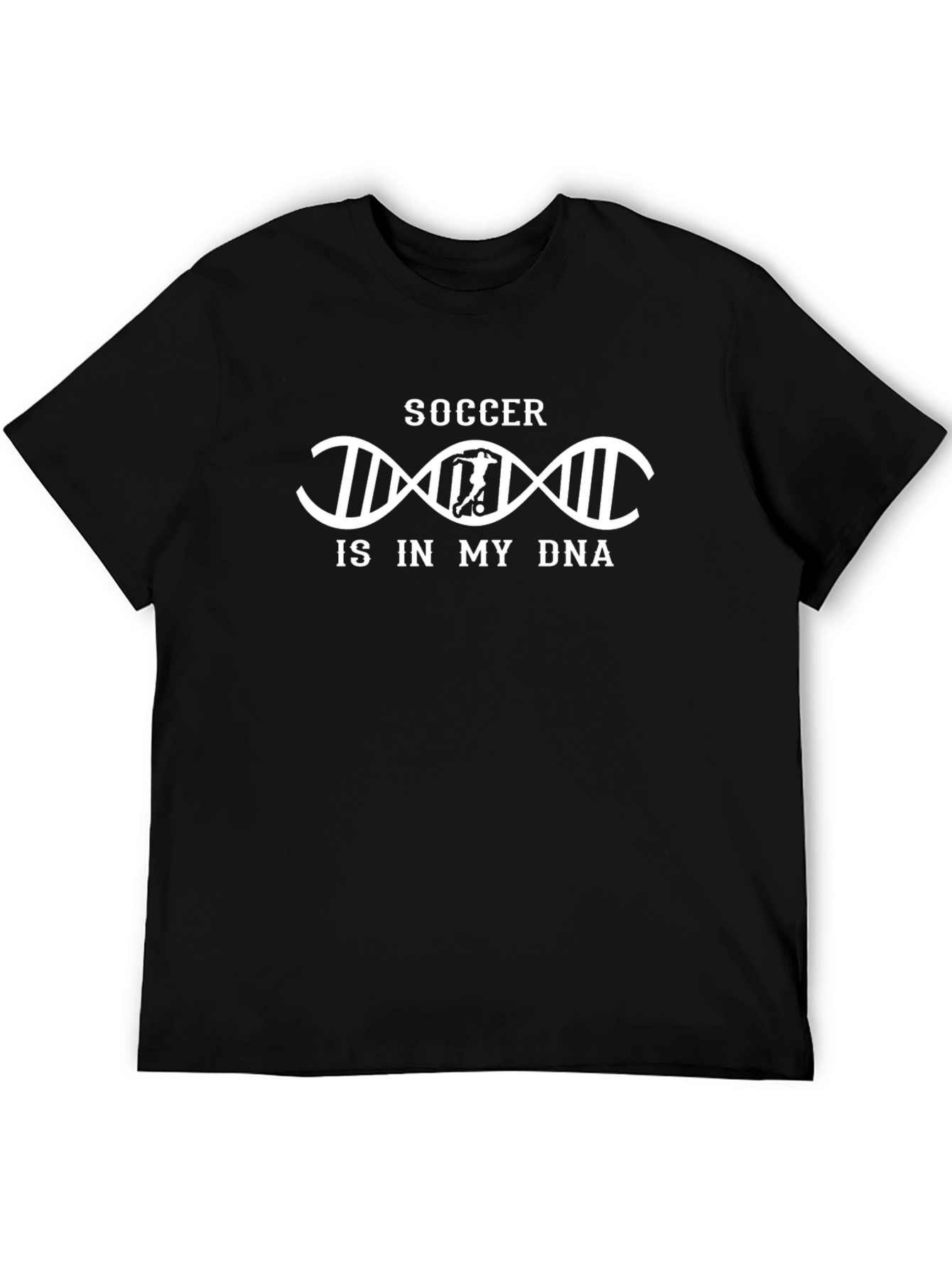 Soccer DNA Graphic Tee - Black Cotton T-Shirt