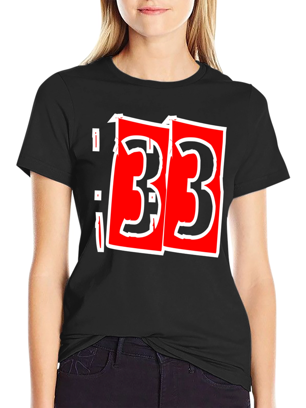 Bold 33 Graphic T-Shirt - Black Cotton Tee