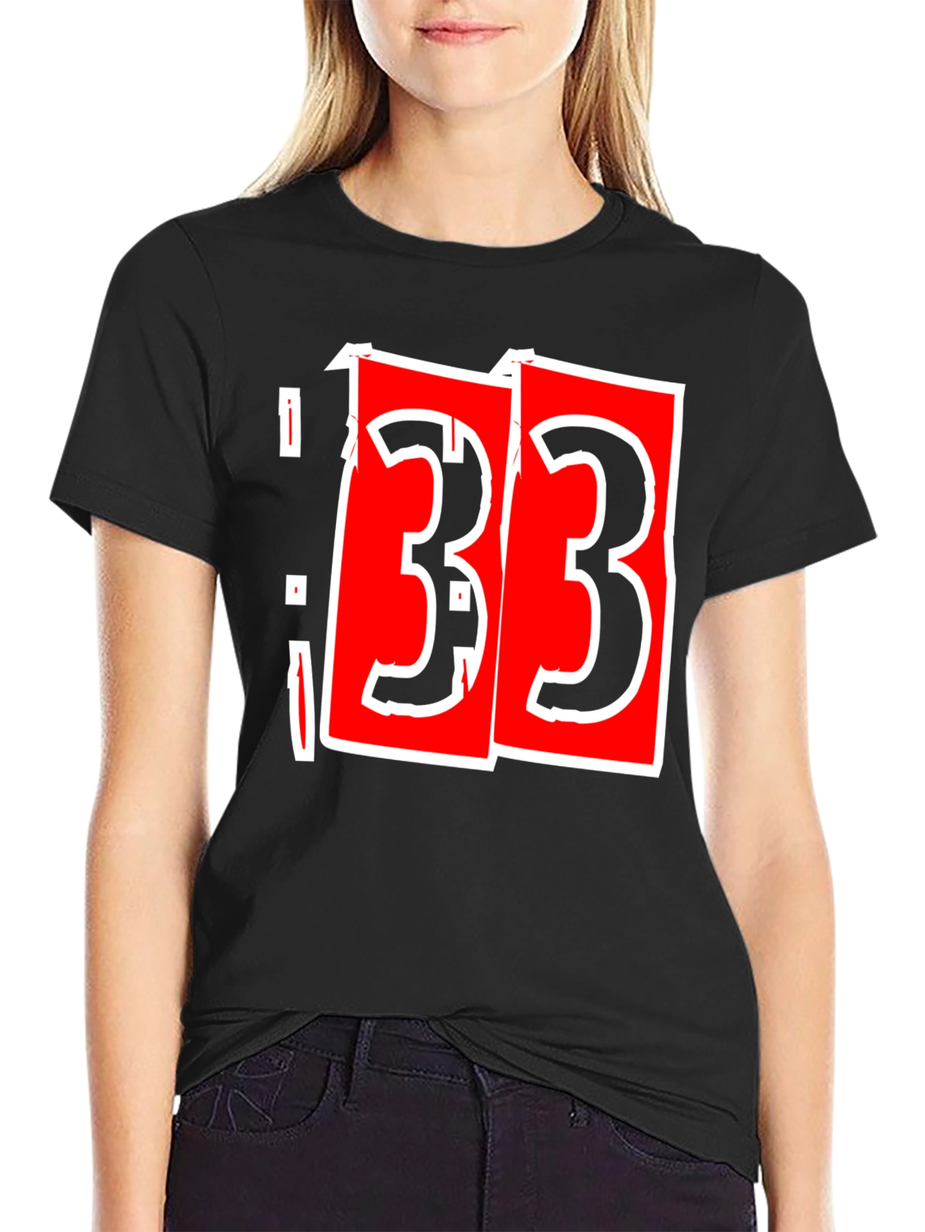 Bold 33 Graphic T-Shirt - Black Cotton Tee