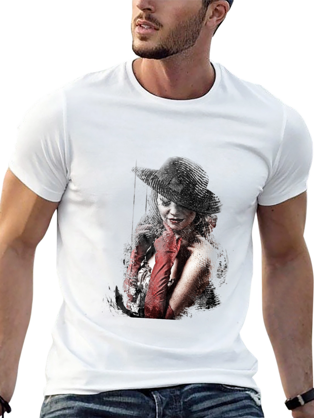 Stylish Graphic Print T-Shirt - Dark Fashion
