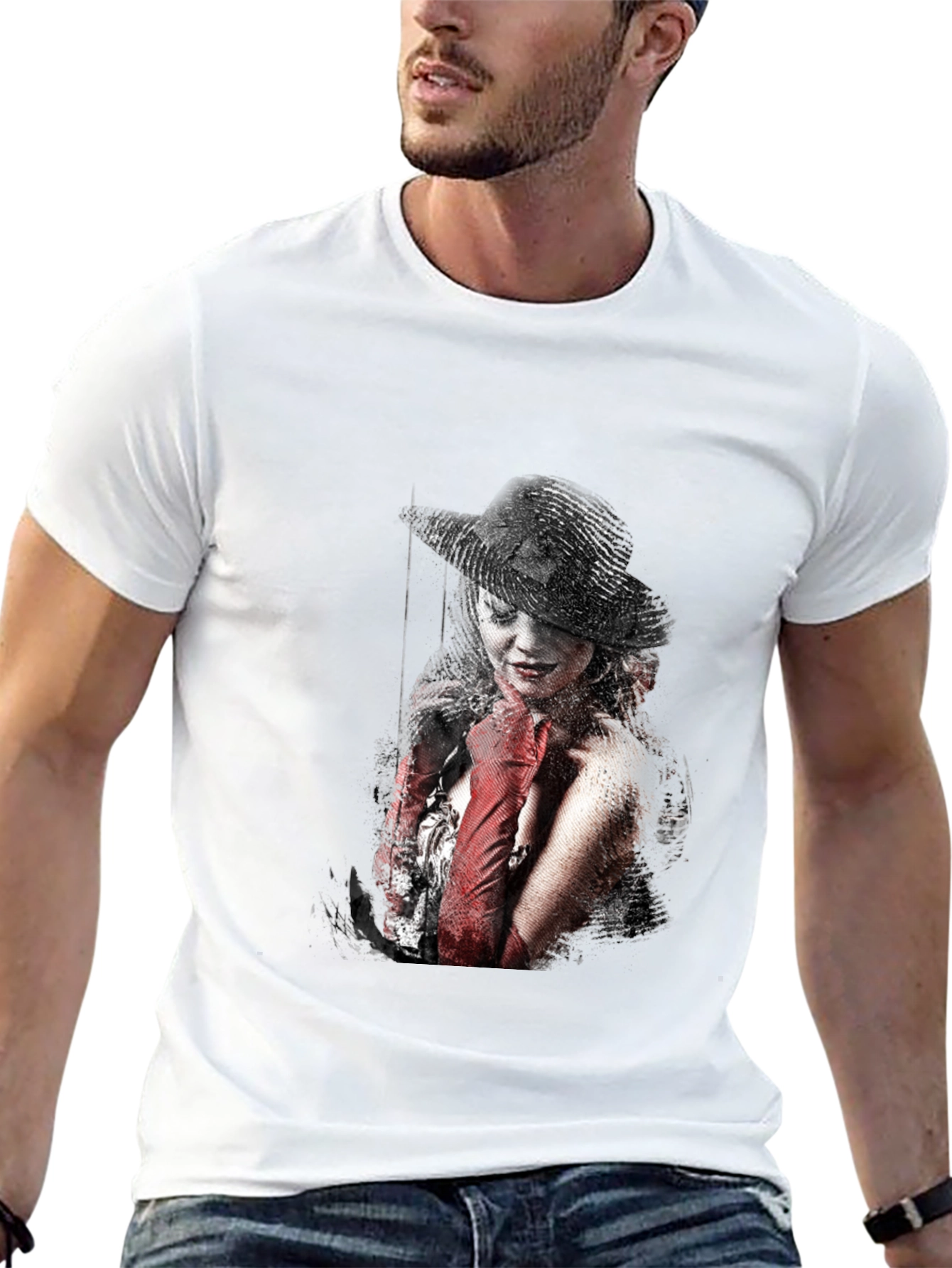 Stylish Graphic Print T-Shirt - Dark Fashion