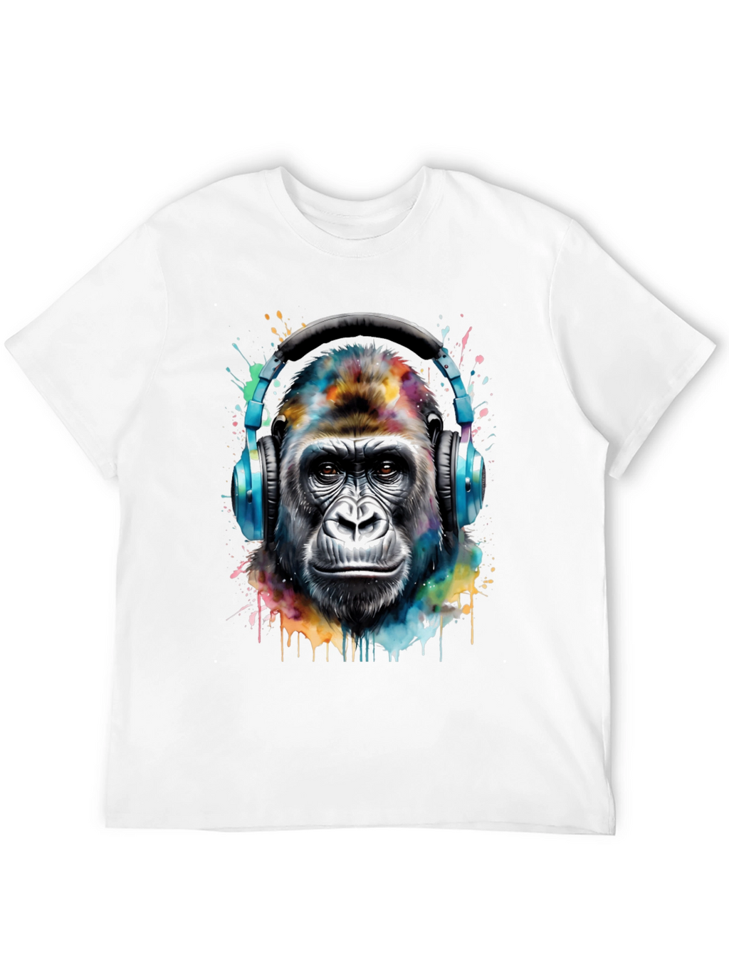 Gorilla Headphones Black T-Shirt