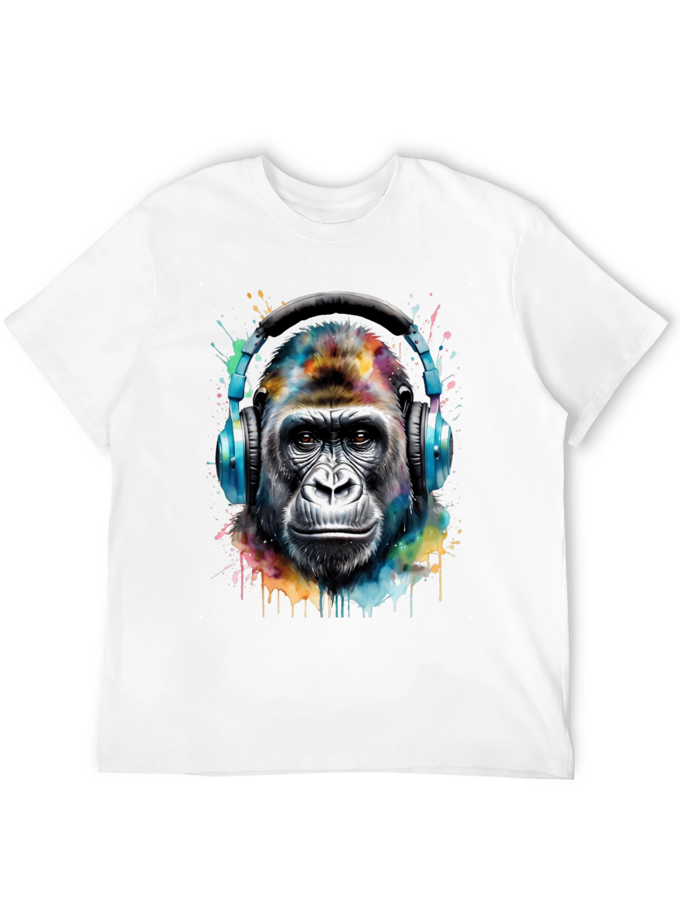 Gorilla Headphones Black T-Shirt