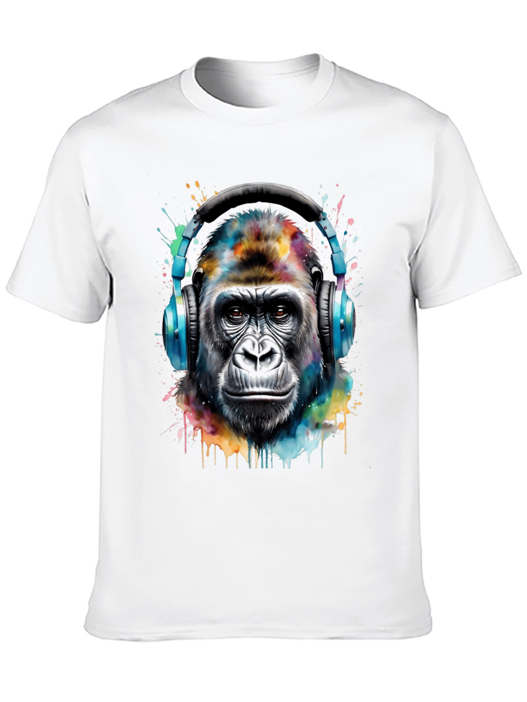 Gorilla Headphones Black T-Shirt