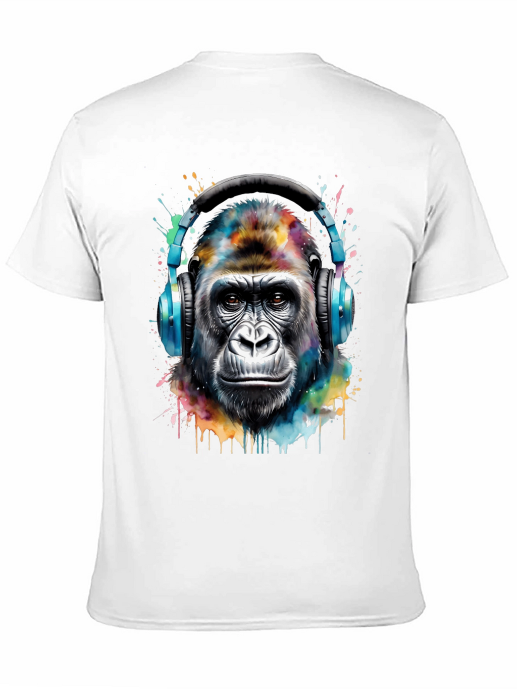 Gorilla Headphones Black T-Shirt