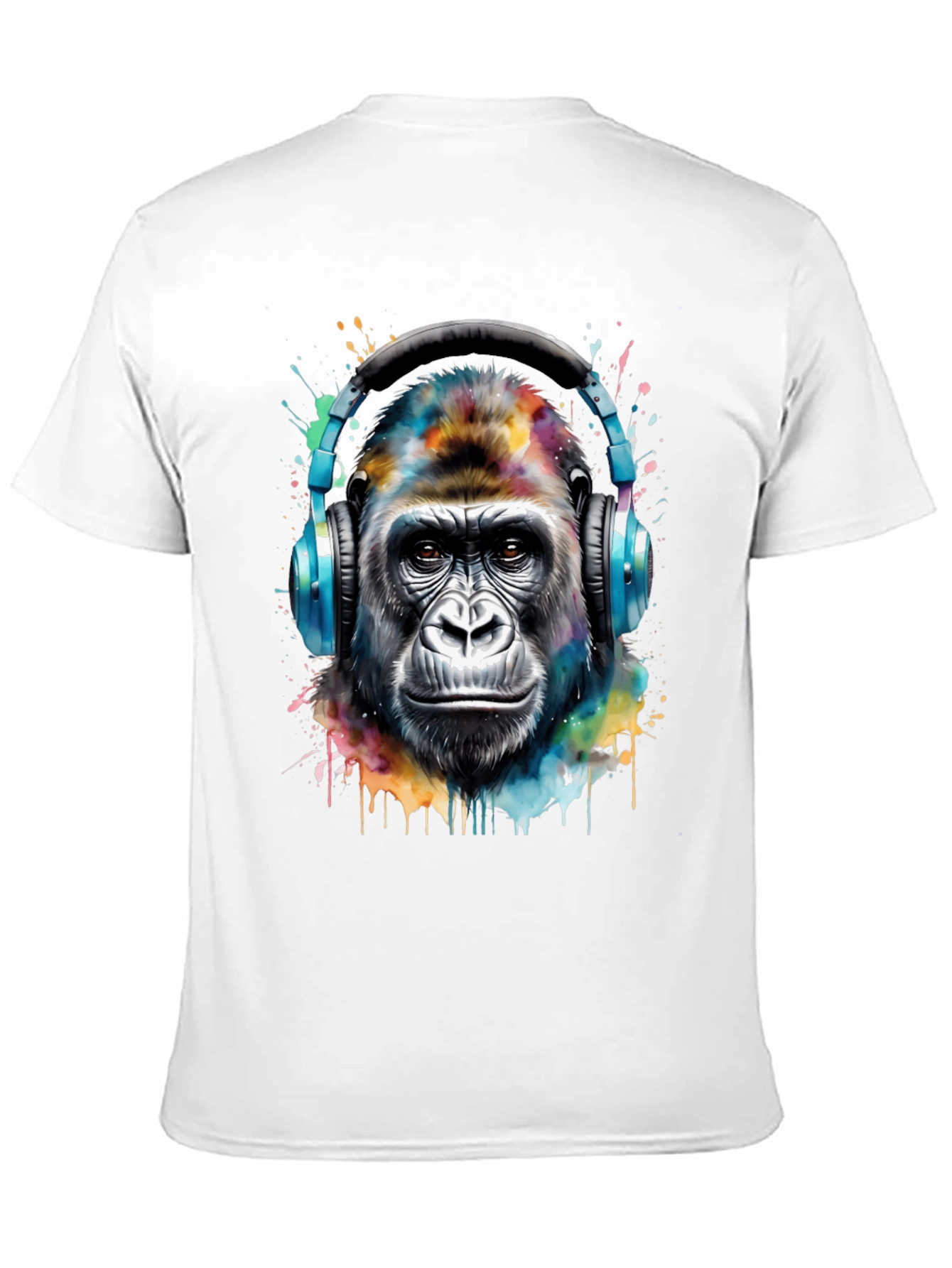 Gorilla Headphones Black T-Shirt