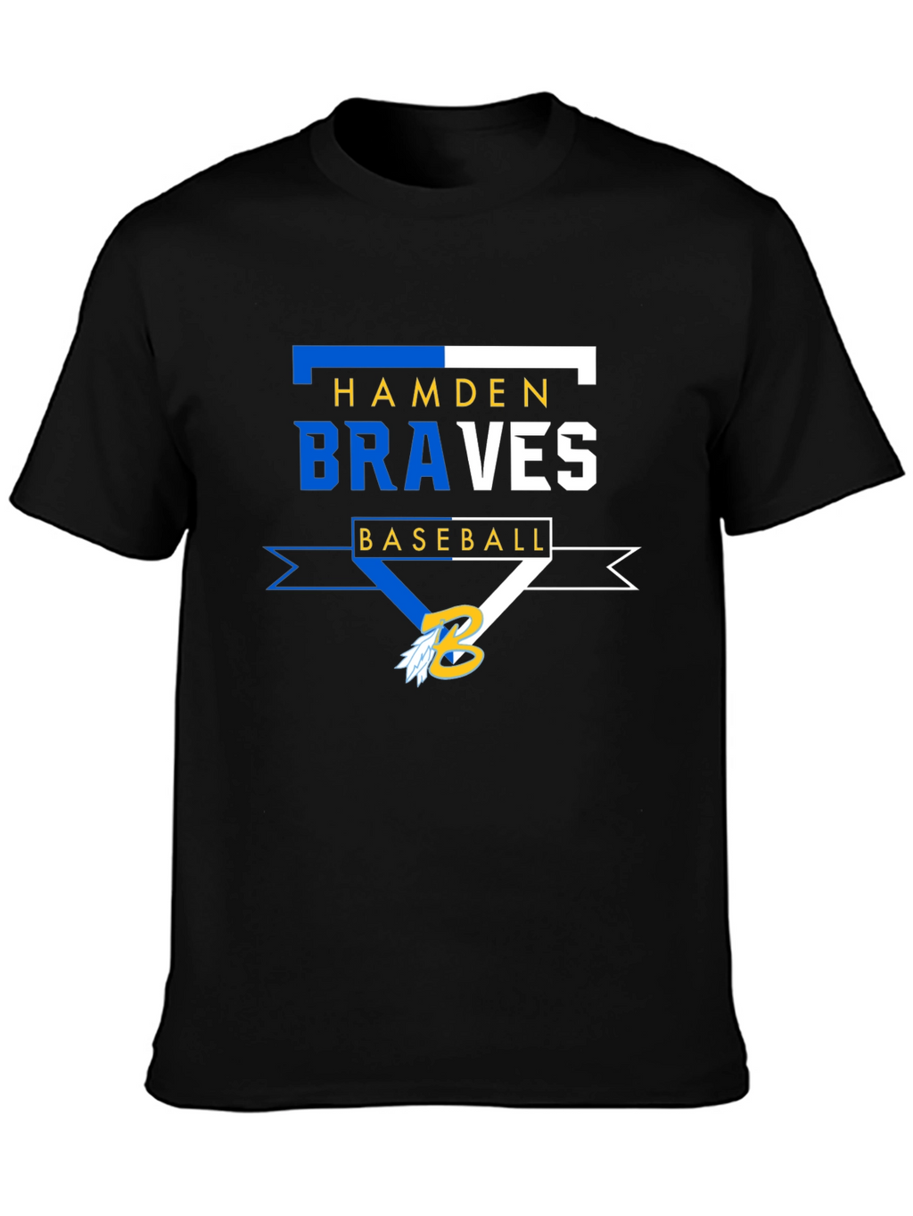Hamden Braves Baseball Black T-Shirt