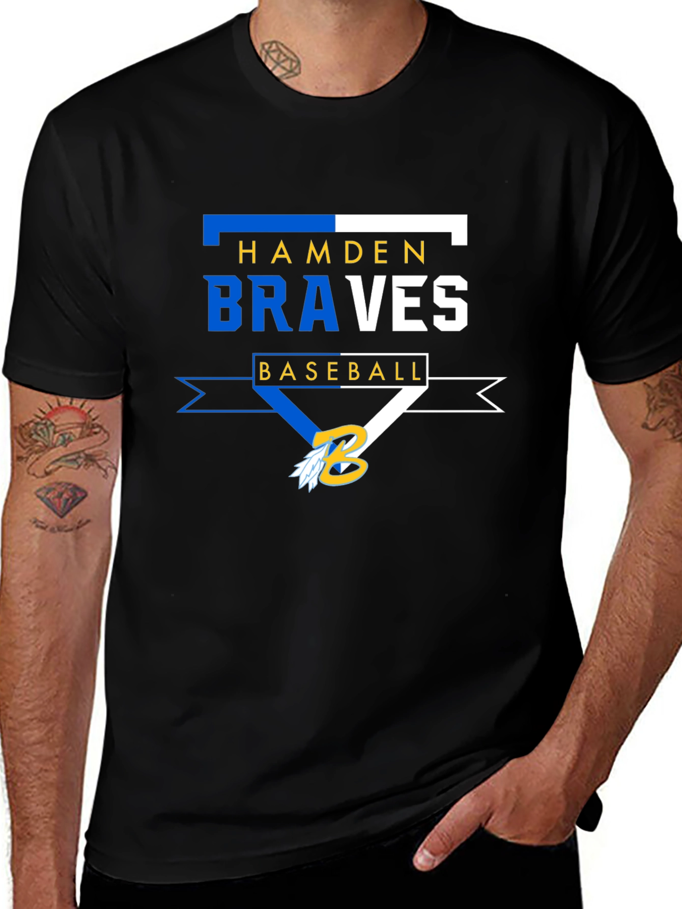 Hamden Braves Baseball Black T-Shirt