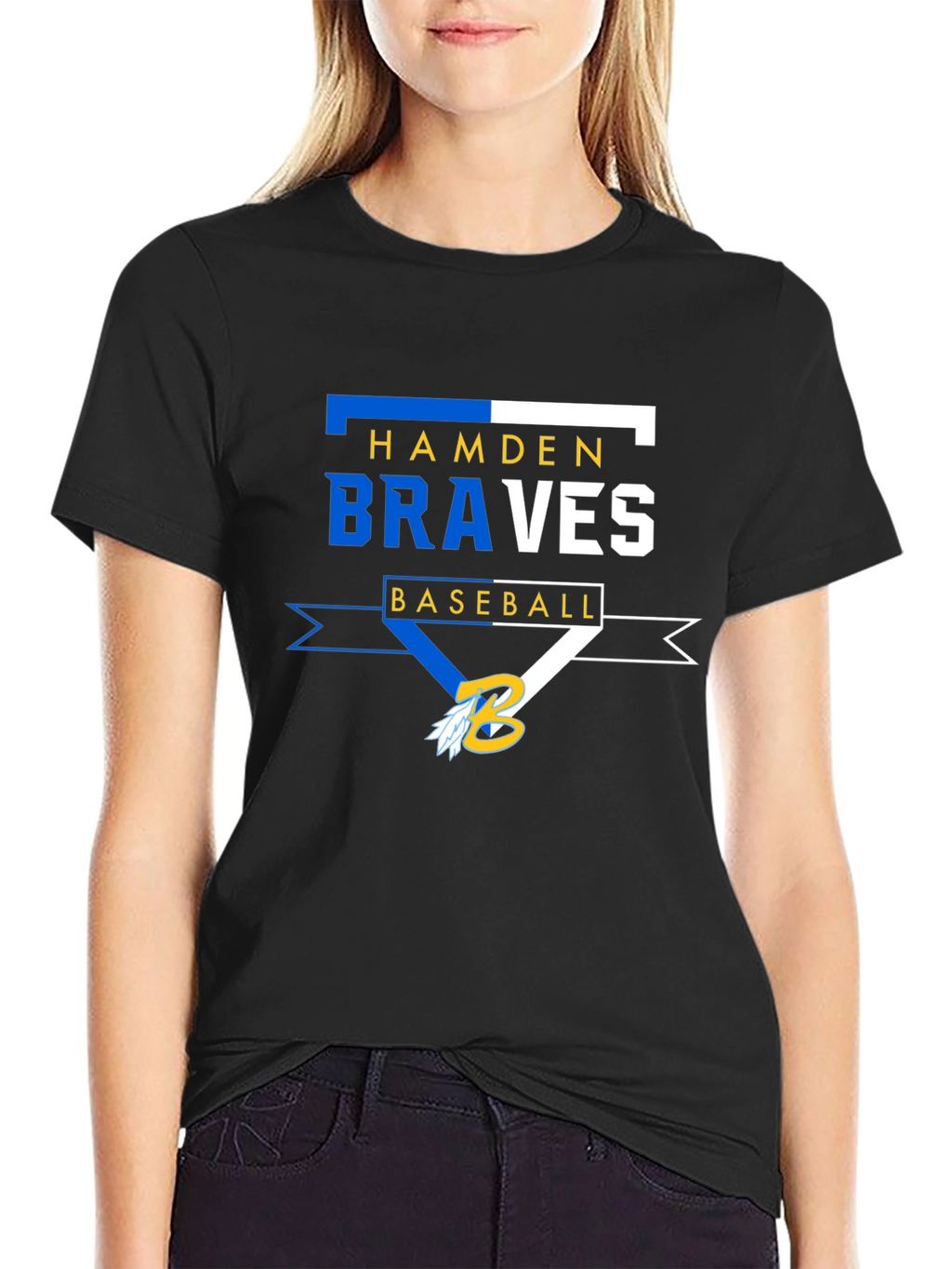 Hamden Braves Baseball Black T-Shirt