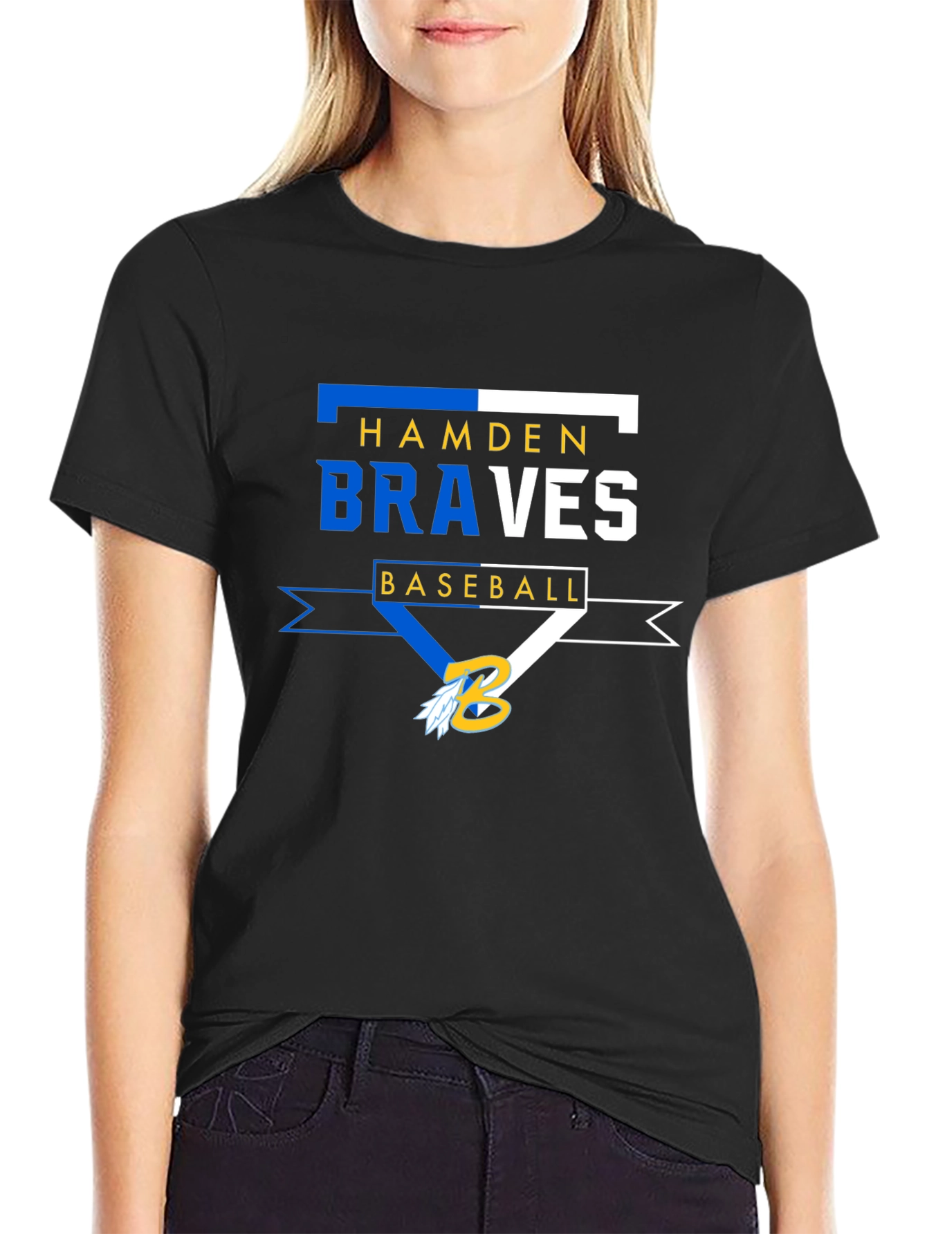 Hamden Braves Baseball Black T-Shirt